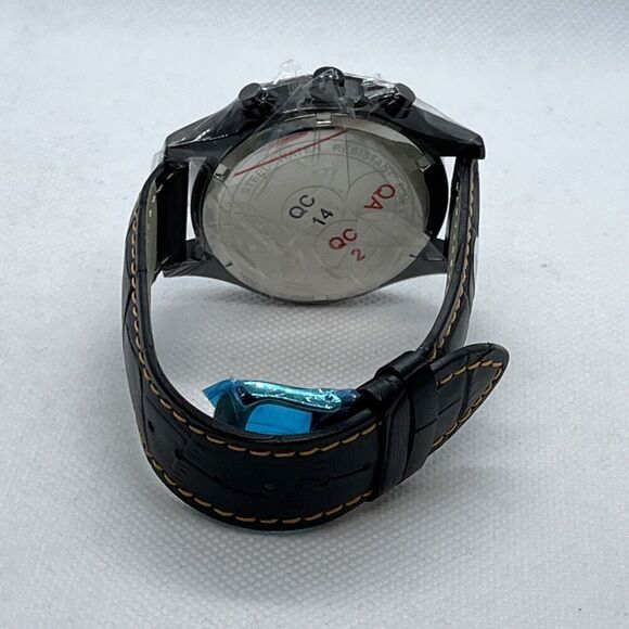 Burei B-7001M Men's Black Leather Analog Dial Quartz Genuine Wrist Watch JMB77 - Picture 9 of 12